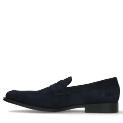 Donkerblauwe Suede Klassieke Loafers^Sacha Clearance