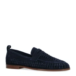 Donkerblauwe Suede Loafers Met Gevlochten Detail^Sacha Sale