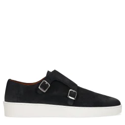 Donkerblauwe Suede Monk Sneakers^Sacha Discount
