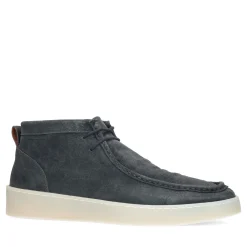 Donkerblauwe Suede Veterboots^Sacha Online