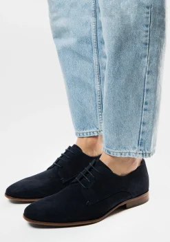 Donkerblauwe Suede Veterschoenen^Sacha Best