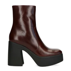 Donkerbruine Enkellaarzen Met Hak^Sacha Clearance