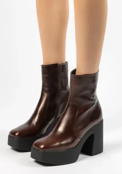 Donkerbruine Enkellaarzen Met Hak^Sacha Clearance