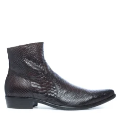 Donkerbruine Lage Boots Met Snakeskin^Sacha Store