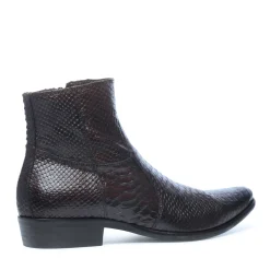 Donkerbruine Lage Boots Met Snakeskin^Sacha Store