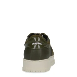 Donkergroene Leren Sneakers^Sacha Outlet