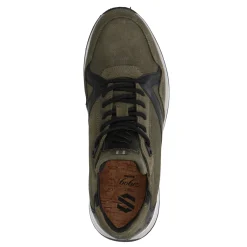 Donkergroene Leren Sneakers^Sacha Fashion