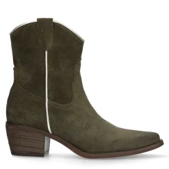 Donkergroene Suede Lage Cowboylaarzen^Sacha Shop