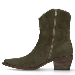 Donkergroene Suede Lage Cowboylaarzen^Sacha Shop