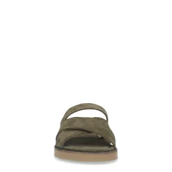 Donkergroene Suede Slippers^Sacha Outlet