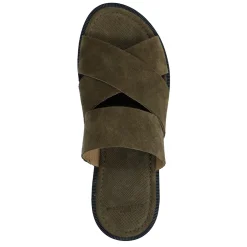 Donkergroene Suede Slippers^Sacha Outlet
