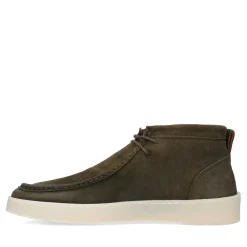 Donkergroene Suede Veterboots^Sacha Fashion