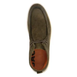 Donkergroene Suede Veterboots^Sacha Fashion