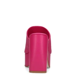 Fuchsia Leren Muiltjes Met Plateau Hak^Sacha Cheap
