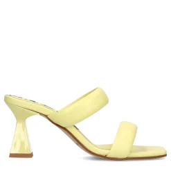 Gele Leren Muiltjes Met Trechterhak^Sacha Cheap