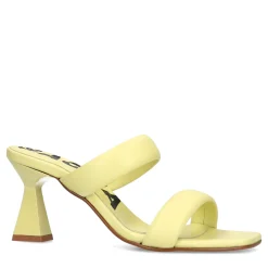 Gele Leren Muiltjes Met Trechterhak^Sacha Cheap