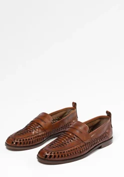 Gevlochten Loafers Cognac^Sacha Store