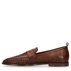 Gevlochten Loafers Cognac^Sacha Store