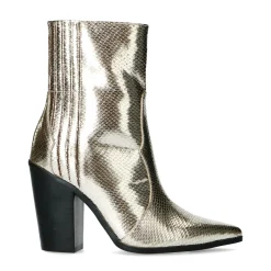 Gouden Enkellaarsjes Met Snakeskin^Sacha New