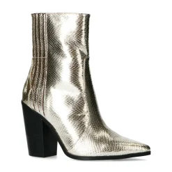 Gouden Enkellaarsjes Met Snakeskin^Sacha New