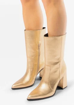 Gouden Enkellaarsjes Met Hak^Sacha Online