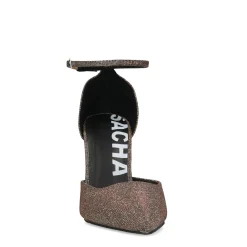 Gouden Glitter Pumps Met Enkelbandje^Sacha New