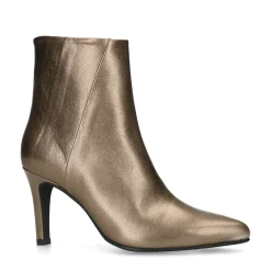 Gouden Leren Enkellaarsjes Met Naaldhak^Sacha Hot