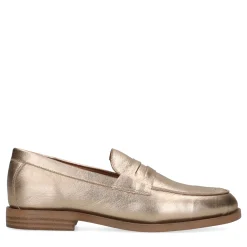Gouden Leren Penny Loafers^Sacha New