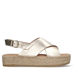 Gouden Leren Plateau Sandalen^Sacha Outlet
