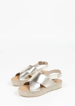 Gouden Leren Plateau Sandalen^Sacha Outlet