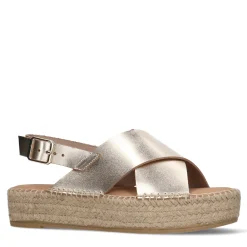 Gouden Leren Plateau Sandalen^Sacha Outlet