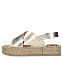 Gouden Leren Plateau Sandalen^Sacha Outlet
