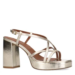 Gouden Leren Sandalen Met Hak^Sacha Best Sale