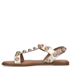 Gouden Leren Sandalen Met Studs^Sacha Discount