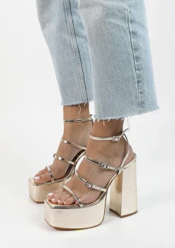 Gouden Sandalen Met Plateau Hak^Sacha Best
