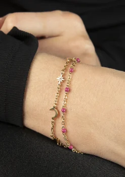 Goudkleurige Armband Met Roze Kraaltjes^Sacha Clearance