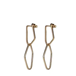 Goudkleurige Geometrische Oorhangers^Sacha Fashion