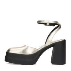Goudkleurige Metallic Pumps Met Plateau Hak^Sacha Shop