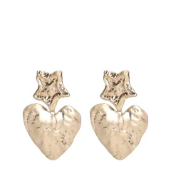 Goudkleurige Ster Oorbellen Met Hart^Sacha Best