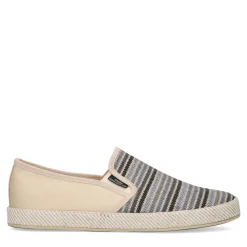 Grijze Canvas Loafers Met Strepen^Sacha Discount