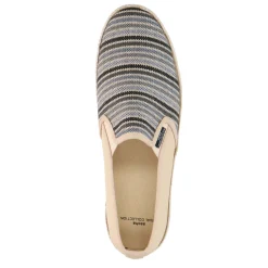 Grijze Canvas Loafers Met Strepen^Sacha Discount