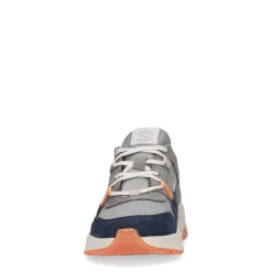 Grijze Leren Sneakers Met Oranje Details^Sacha Best Sale