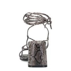 Grijze Sandalen Met Hak En Strikveters^Sacha Cheap