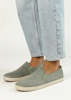 Groene Canvas Loafers Met Geweven Touwzool^Sacha Cheap