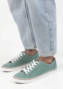 Groene Canvas Veterschoenen^Sacha Best Sale