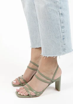 Groene Hak Sandalen Met Bandjes^Sacha Cheap