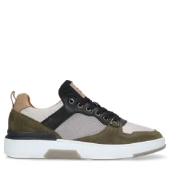 Groene Leren Sneakers Met Details^Sacha Shop