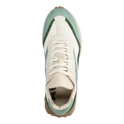 Groene Leren Sneakers Met Suede Details^Sacha New
