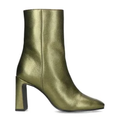 Groene Metallic Enkellaarsjes Met Hak^Sacha Cheap
