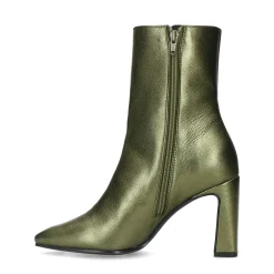 Groene Metallic Enkellaarsjes Met Hak^Sacha Cheap